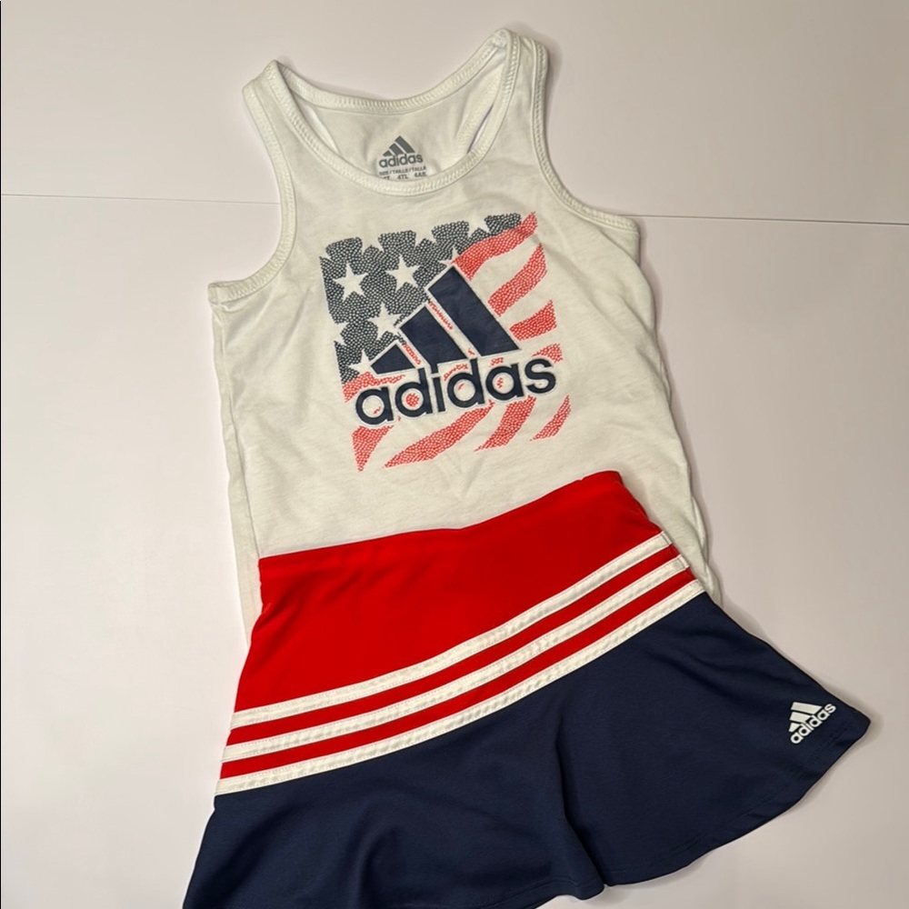 Adidas Red, White & Blue outfit